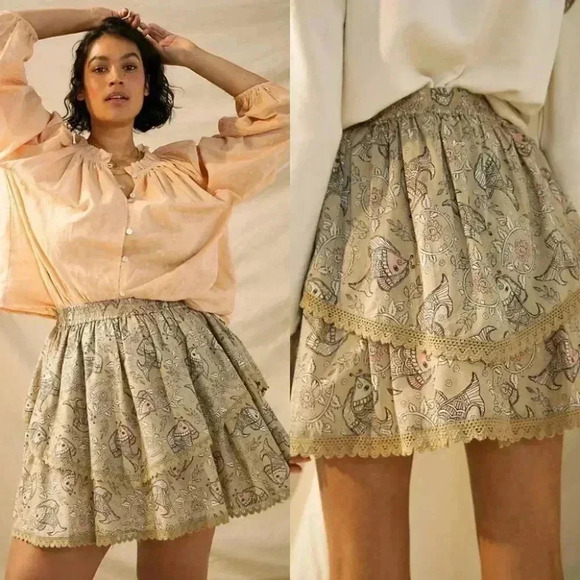 Anthropologie Let Me Be Kenna Mini Skirt Size 6P NWT $128